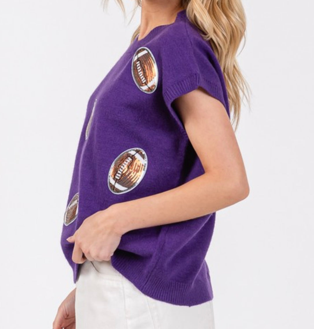 Football Patch Sweater Top