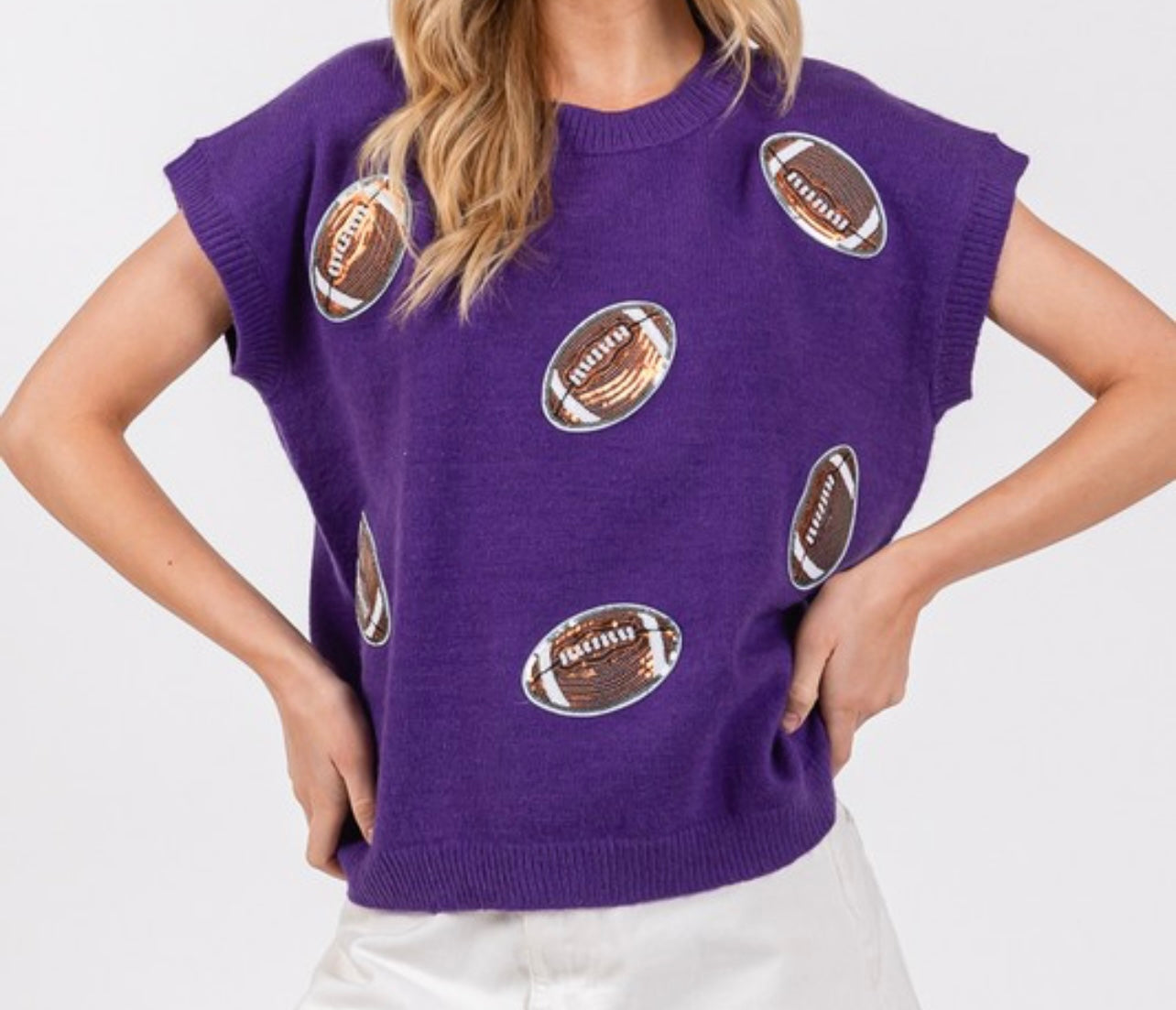 Football Patch Sweater Top