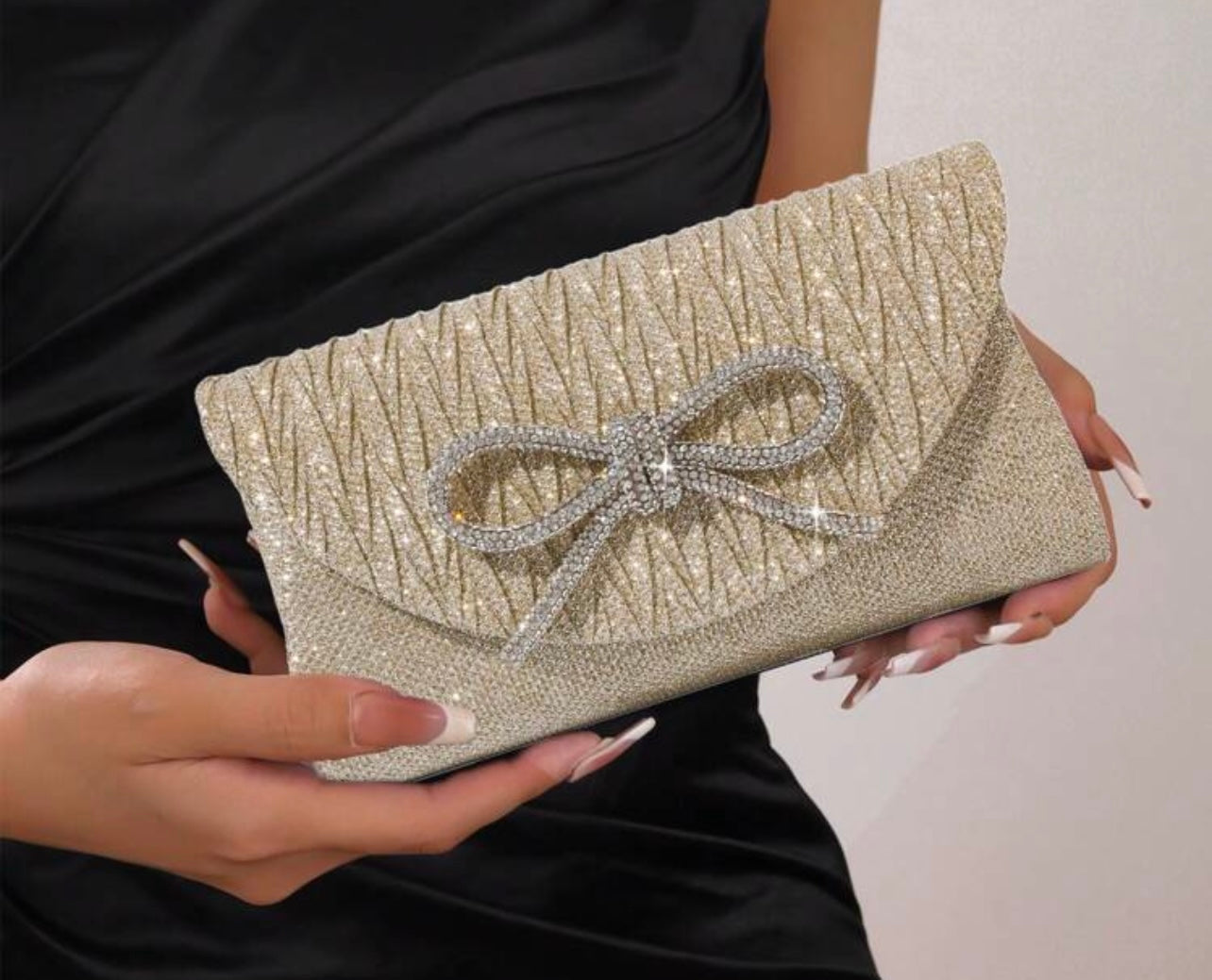 Glitter/Rhinestone Bow Clutch