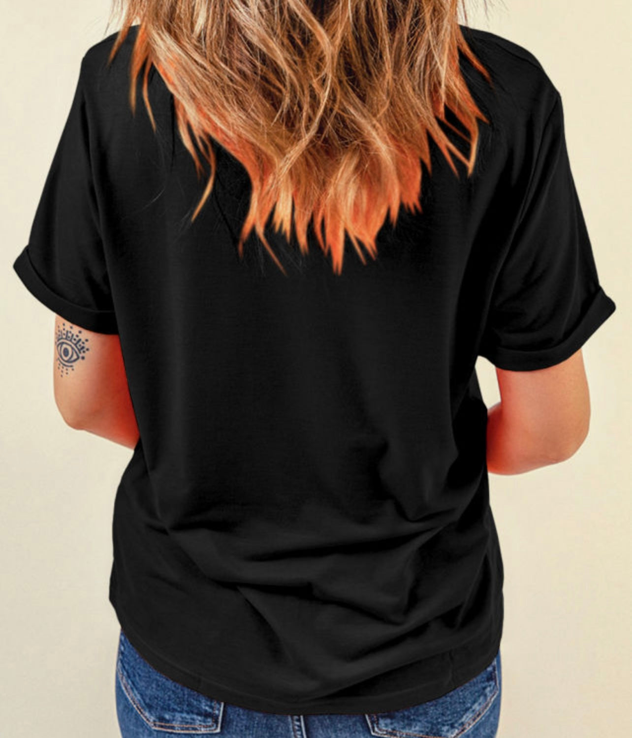 Sequined American Flag Star Graphic T-Shirt