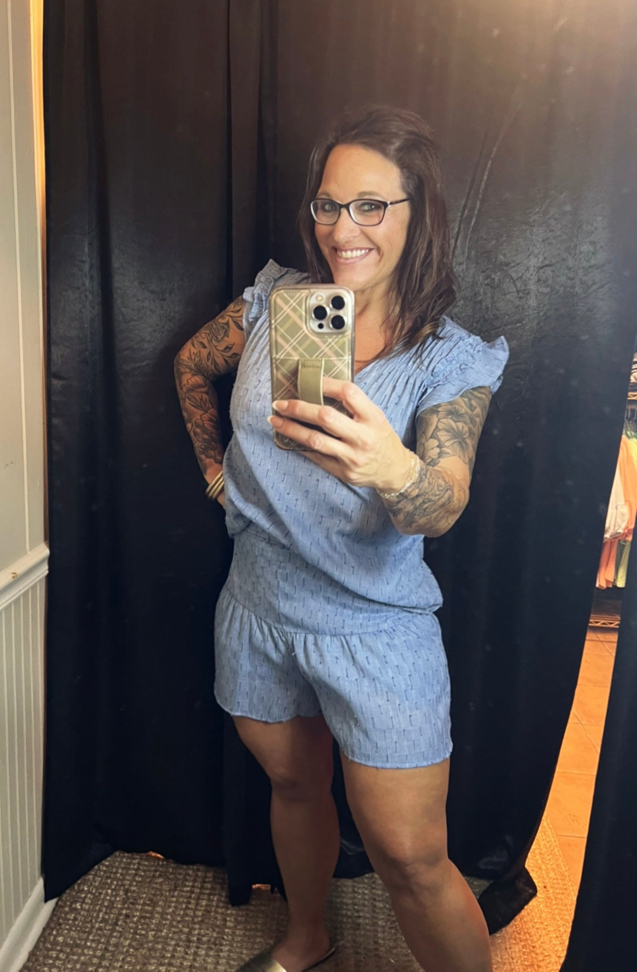 Solid Cotton Woven Short Set