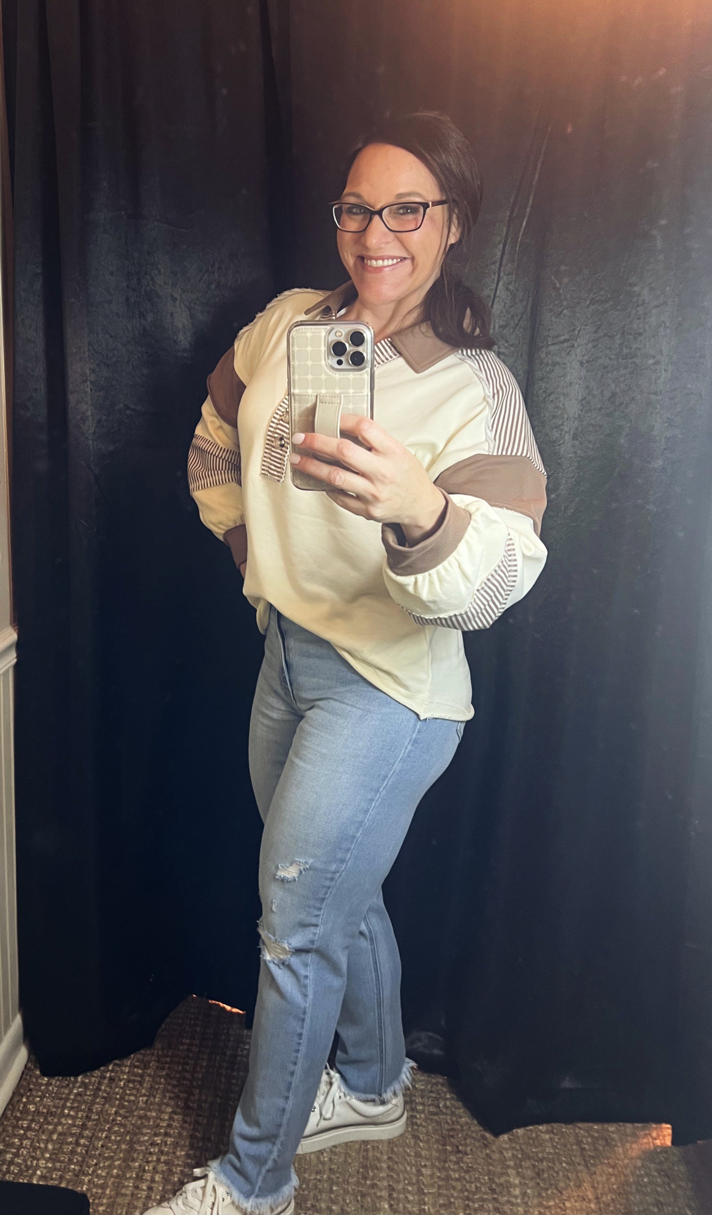 Color block Casual Knit Top