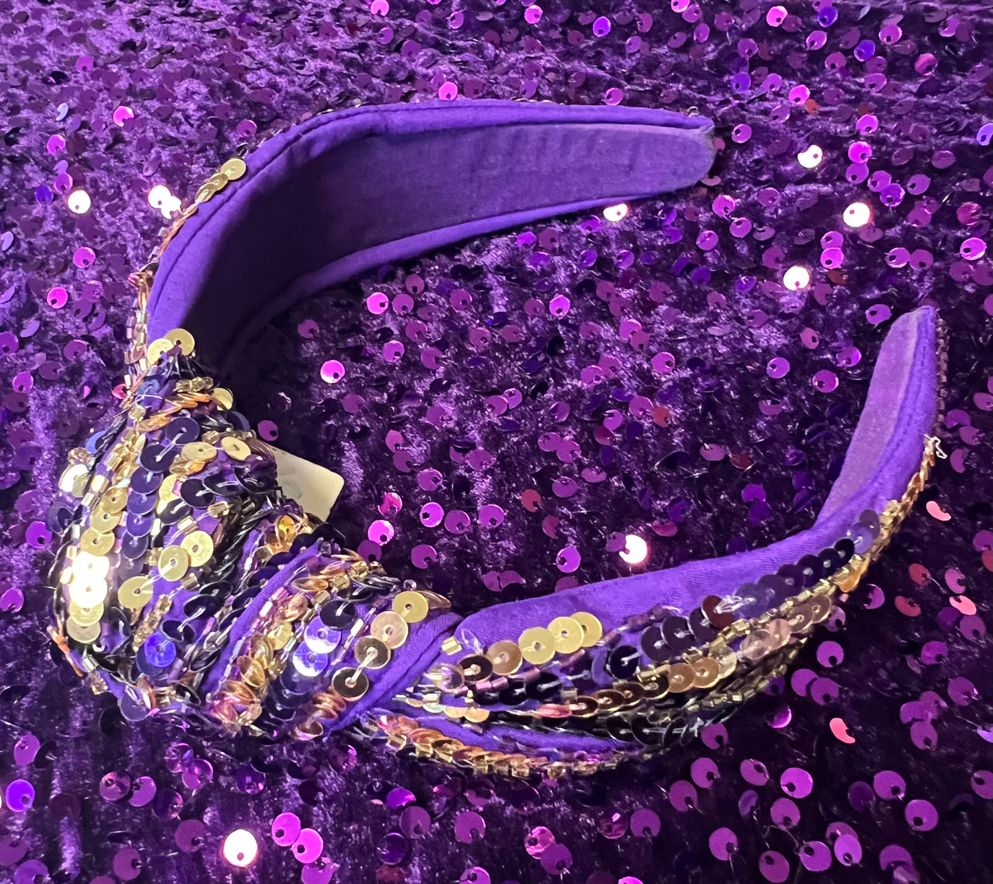 Sequin Purple/Gold Headband