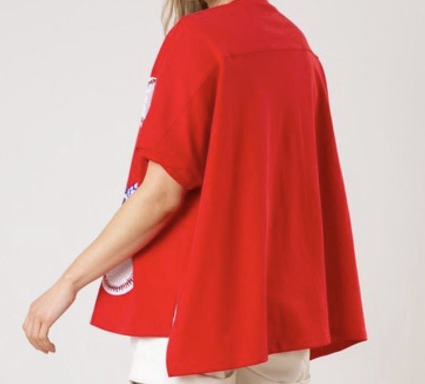 Oversized Sequin Baseball SHIRT
