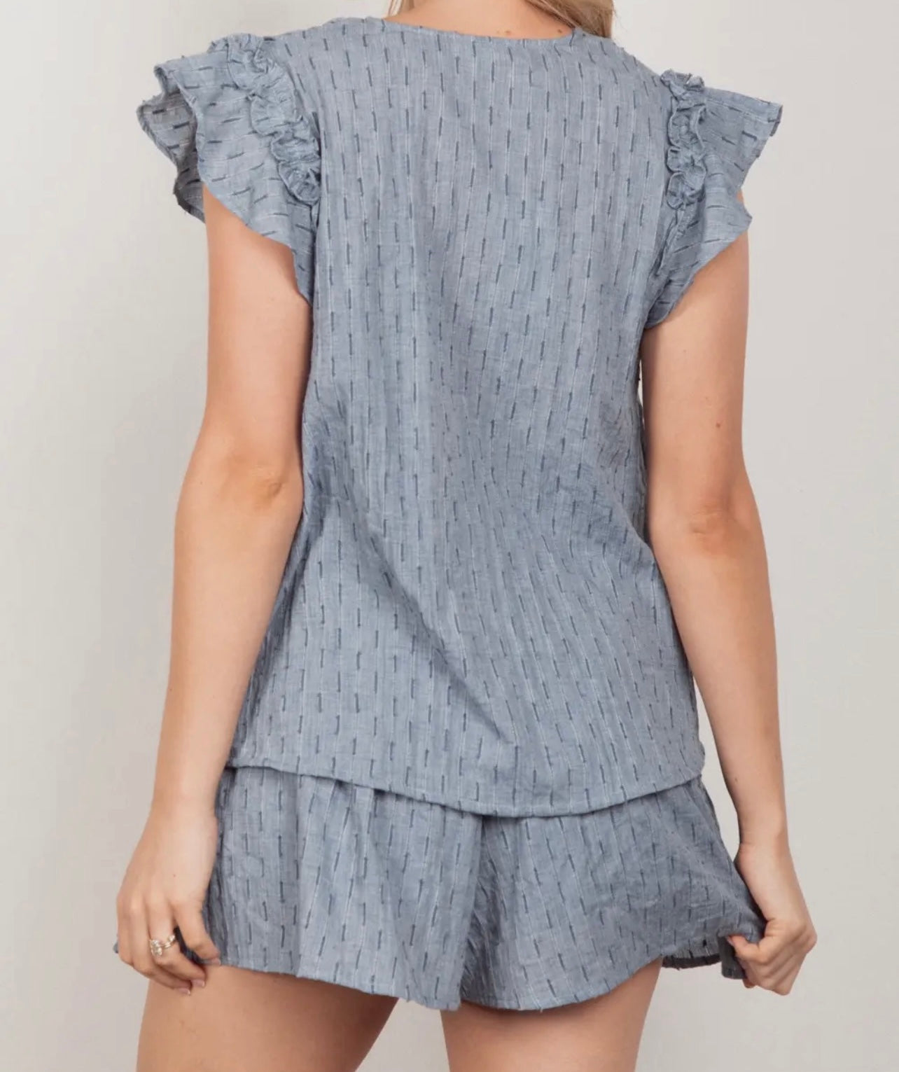 Solid Cotton Woven Short Set