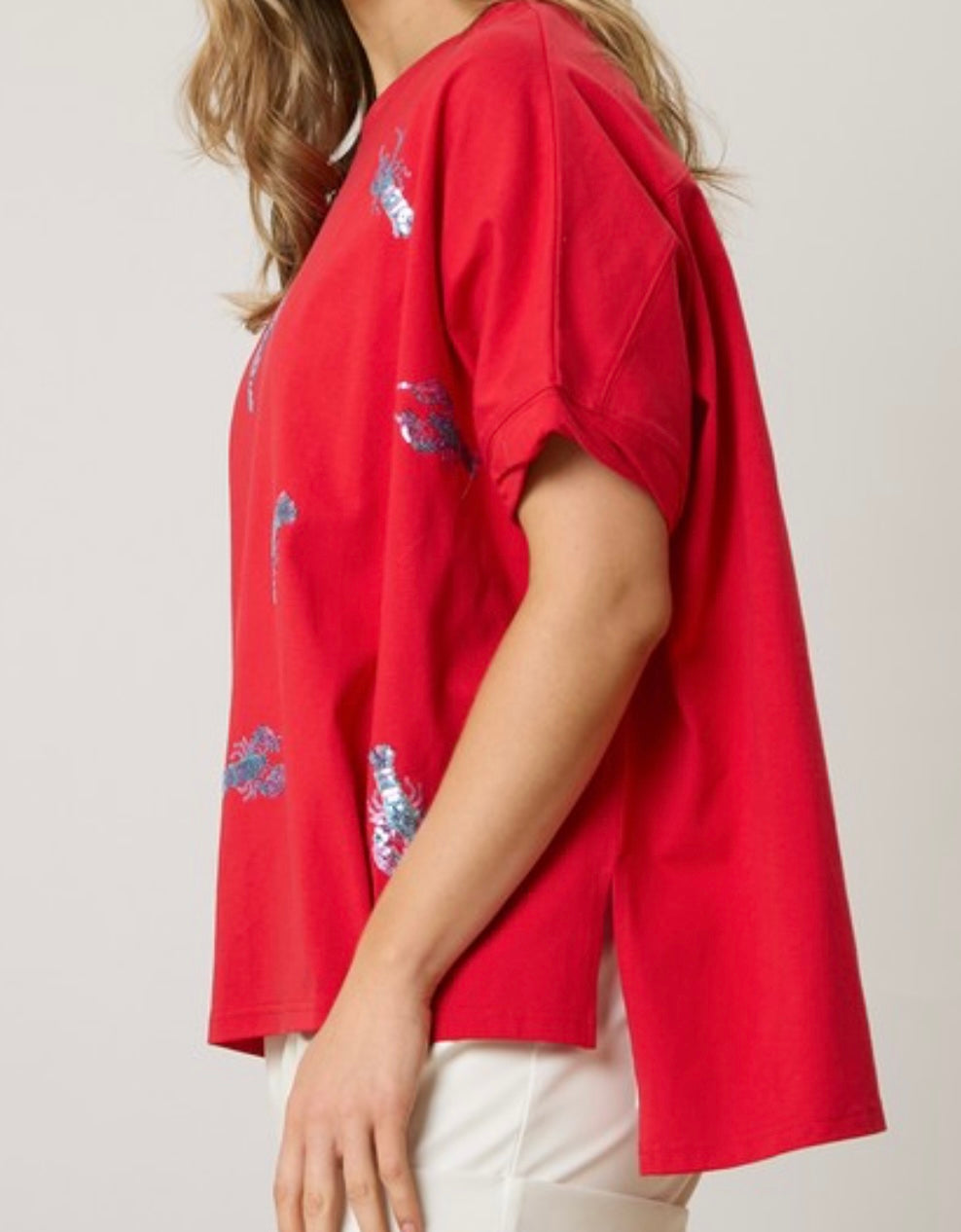 Crawfish Sequin Patch Tee