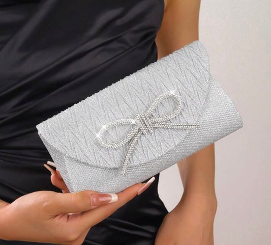 Glitter/Rhinestone Bow Clutch
