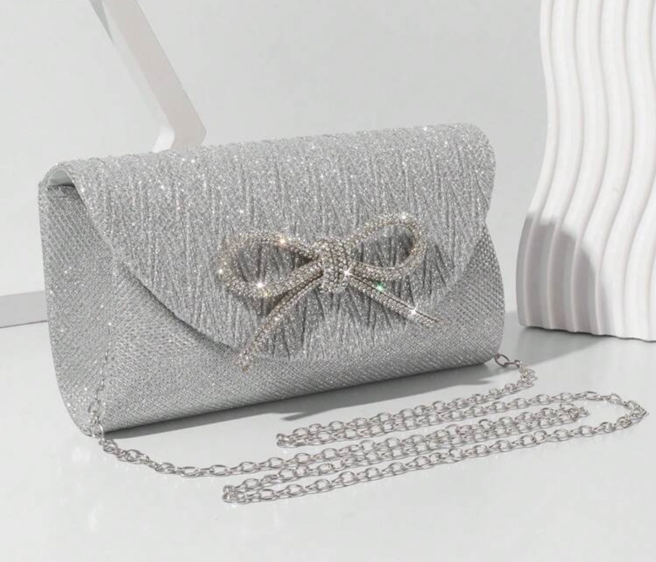 Glitter/Rhinestone Bow Clutch