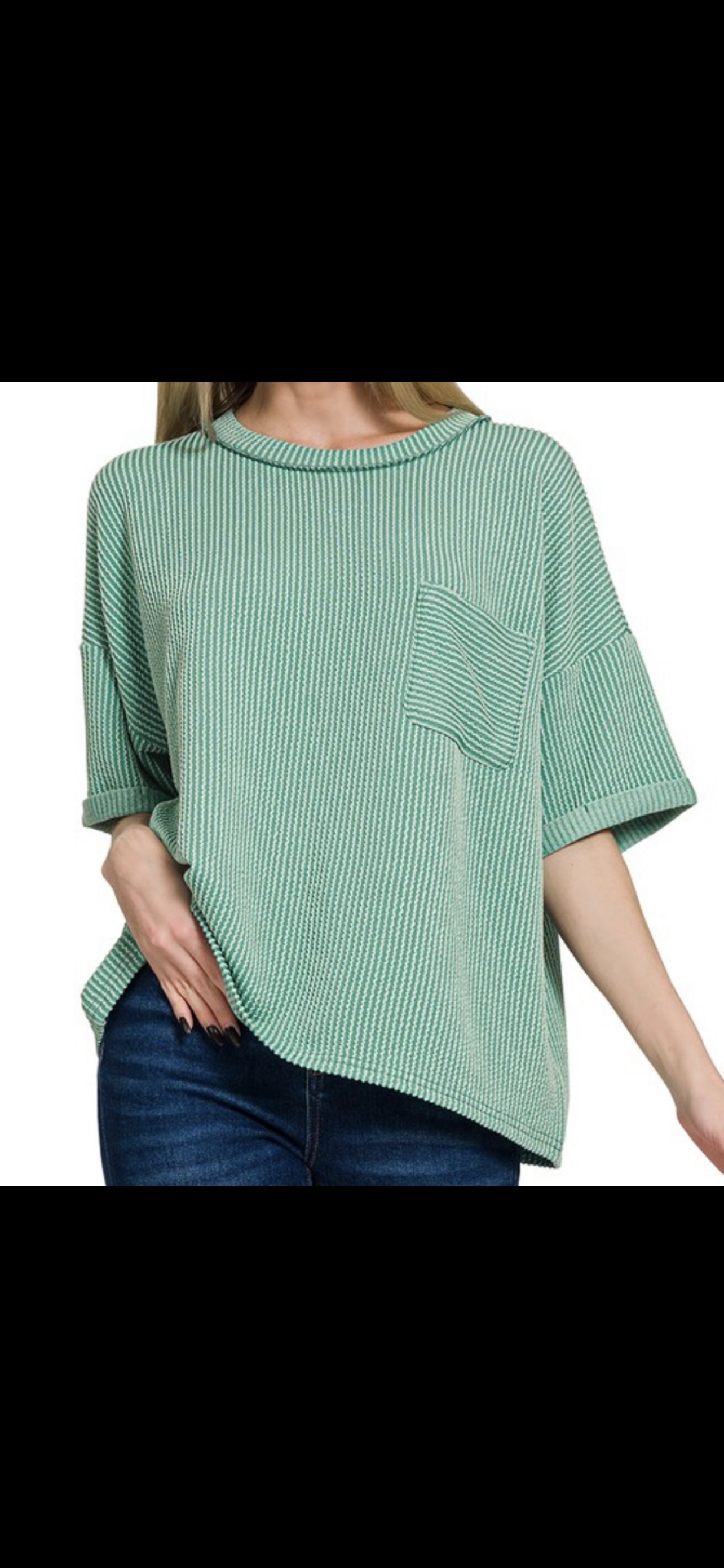 Ribbed Pocket Top