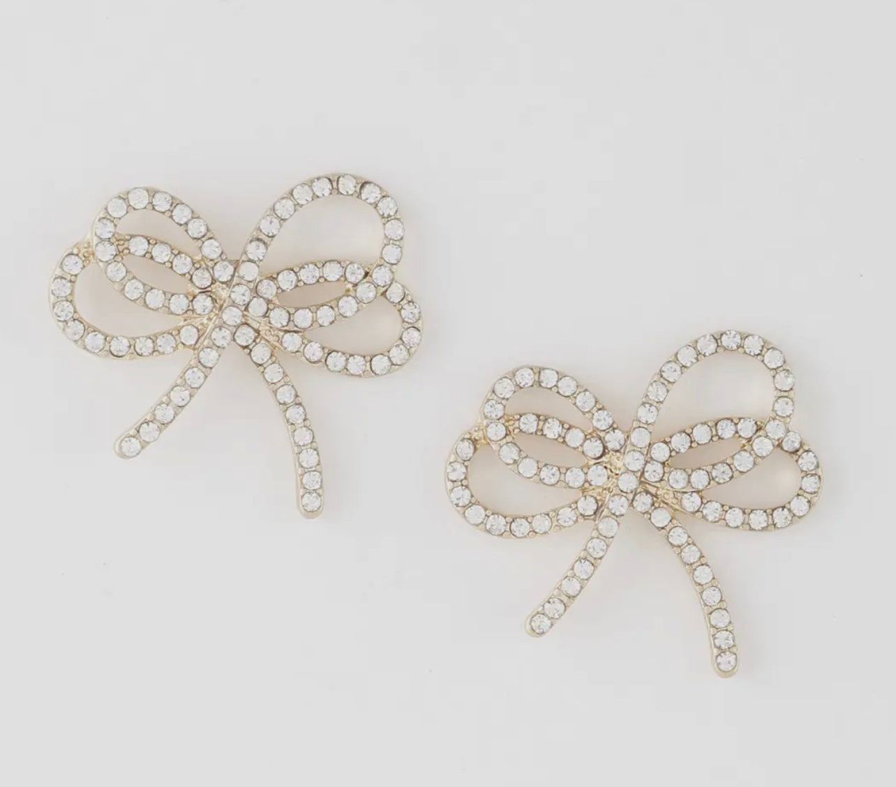 Double Jeweled Bow Earrings