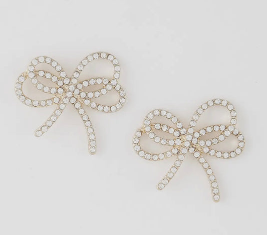 Double Jeweled Bow Earrings