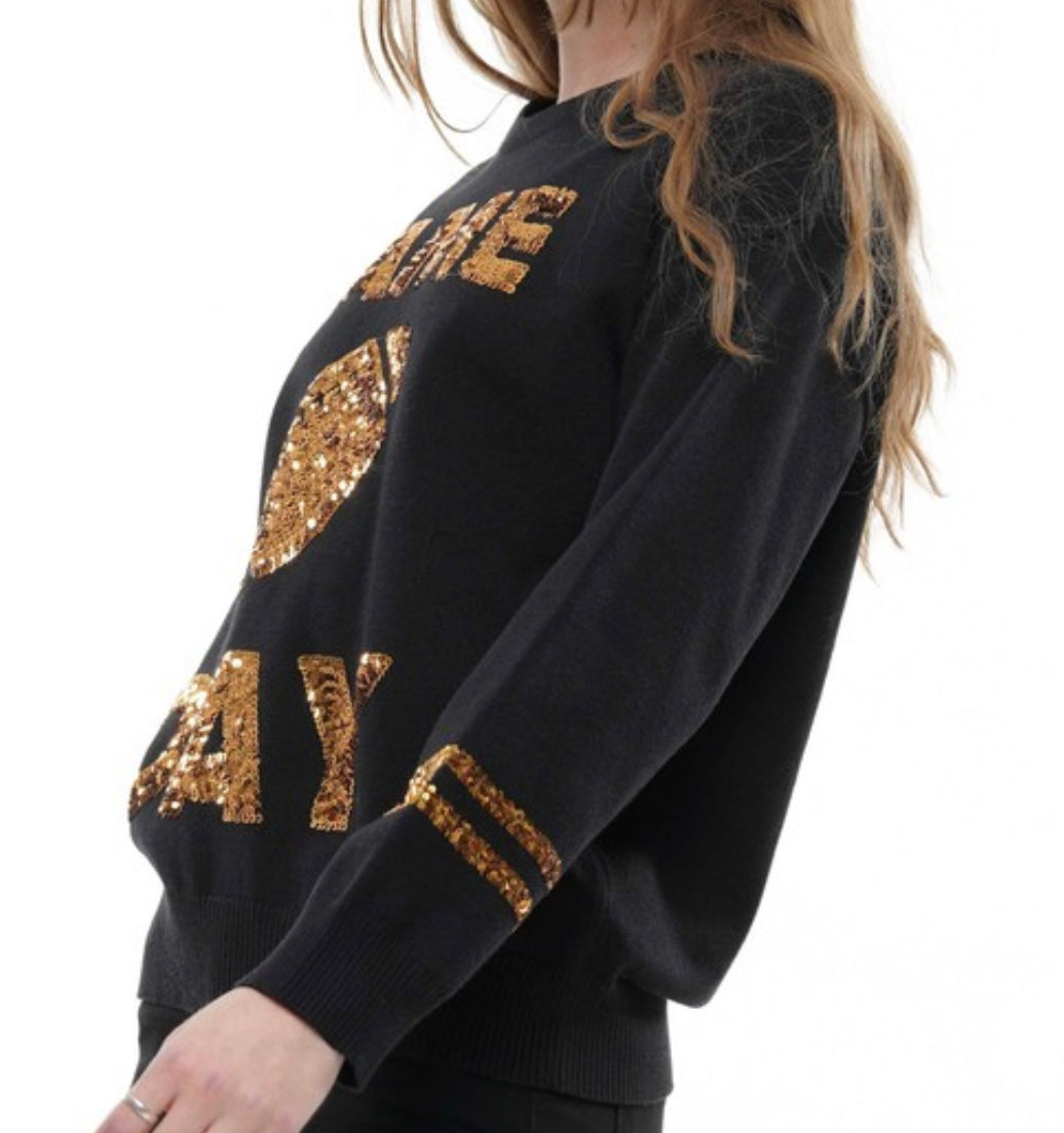 GameDay Football Sequin Sweater