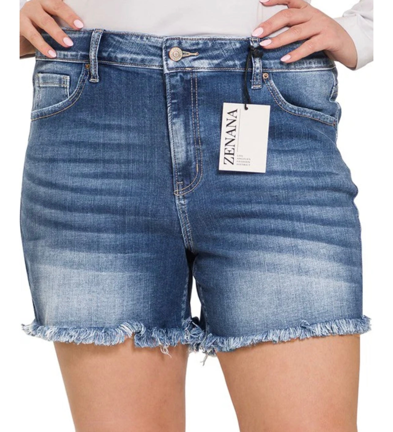 Plus-Zenana Light Denim Shorts