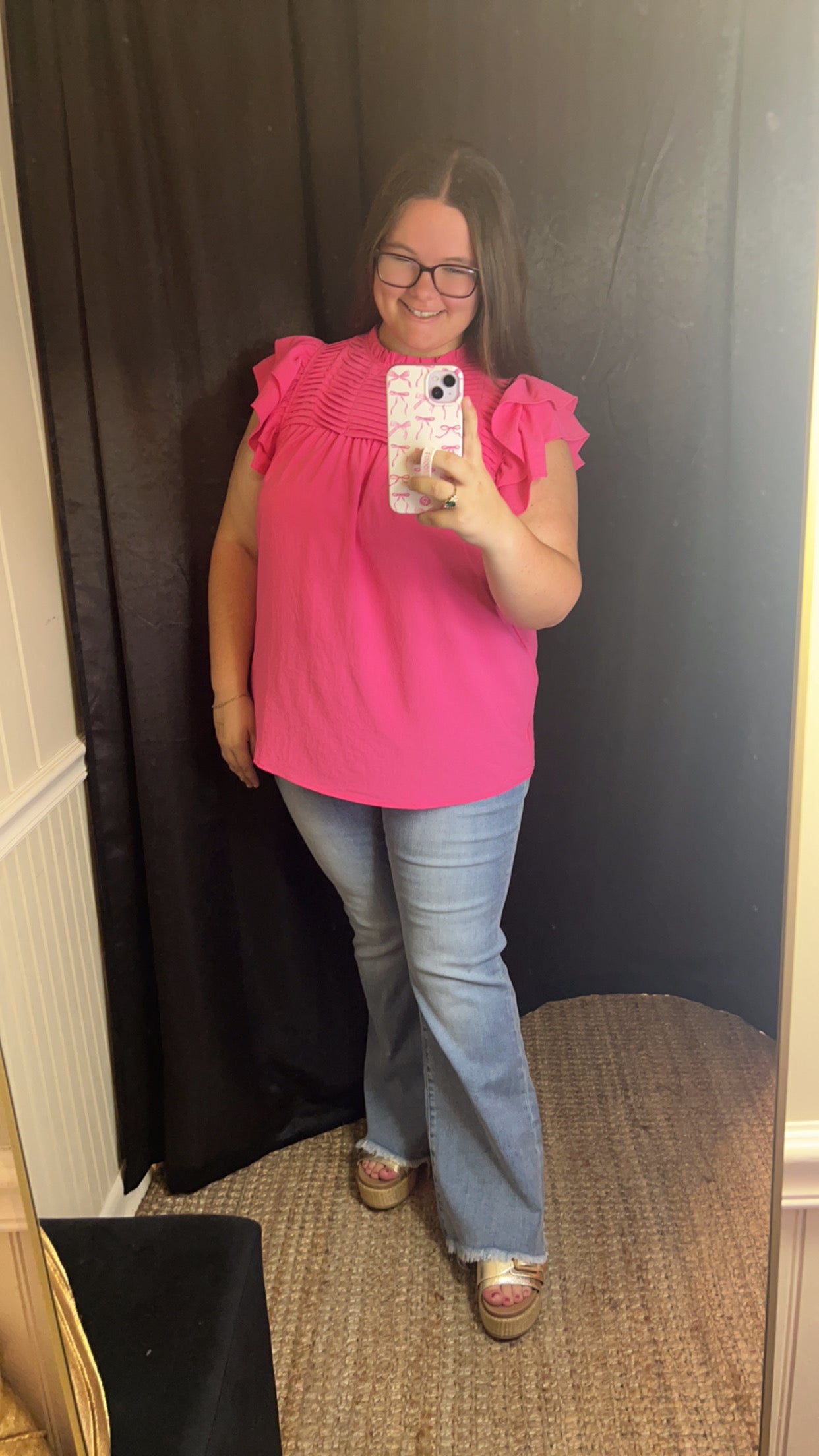 Plus-Flutter Sleeve Top