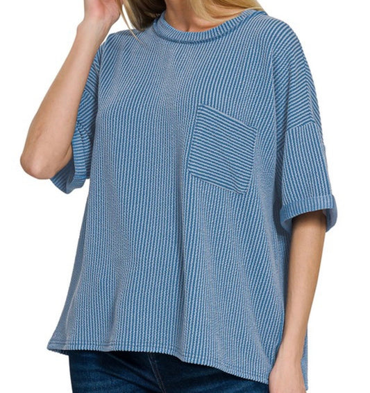 Ribbed Pocket Top