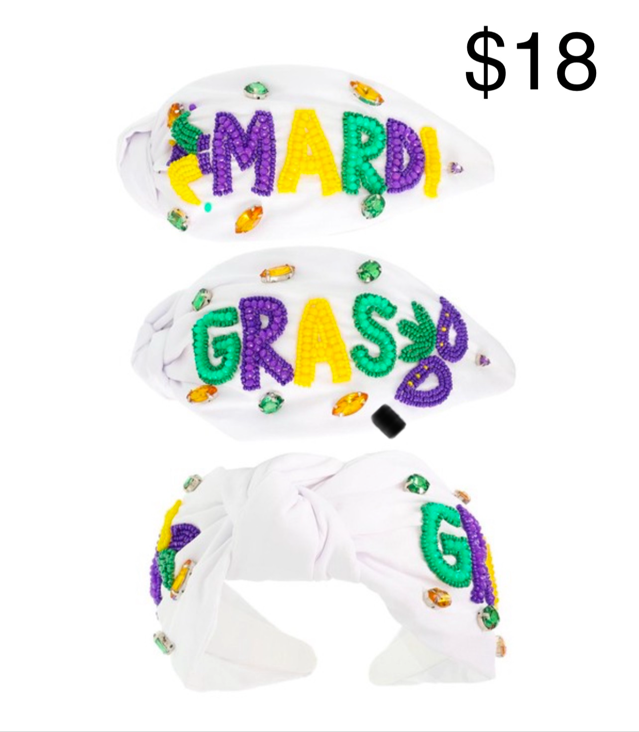 Beaded Mardi Gras Headband