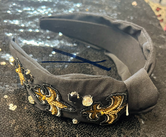 Saints Black/Gold Headband