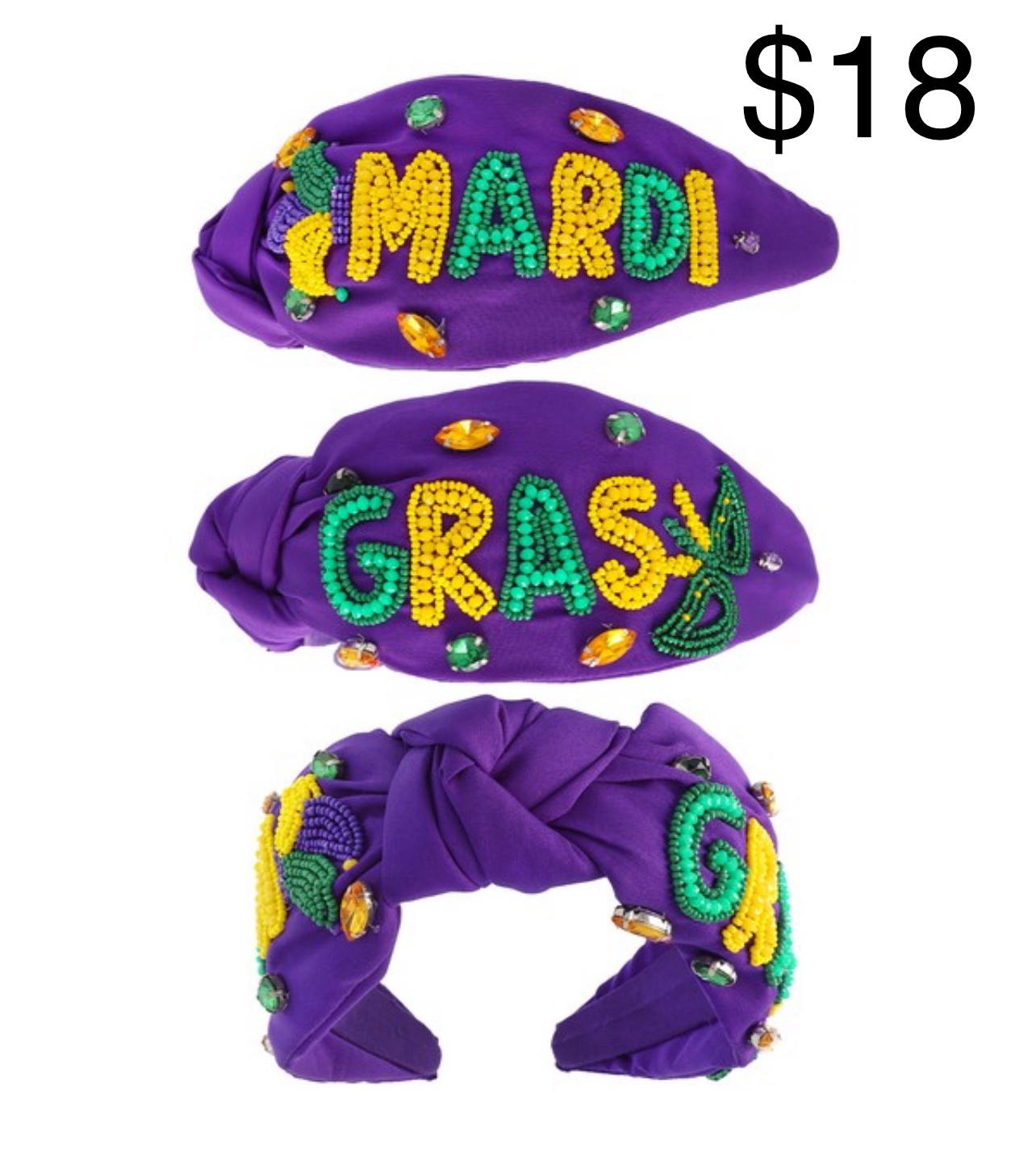 Beaded Mardi Gras Headband