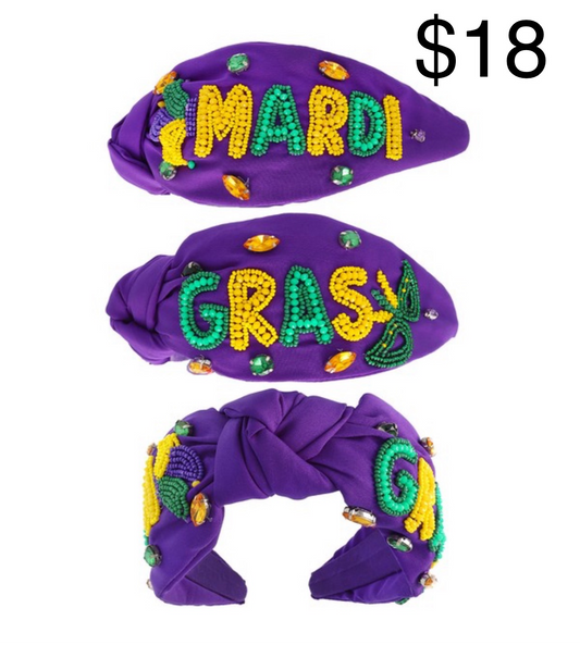 Beaded Mardi Gras Headband