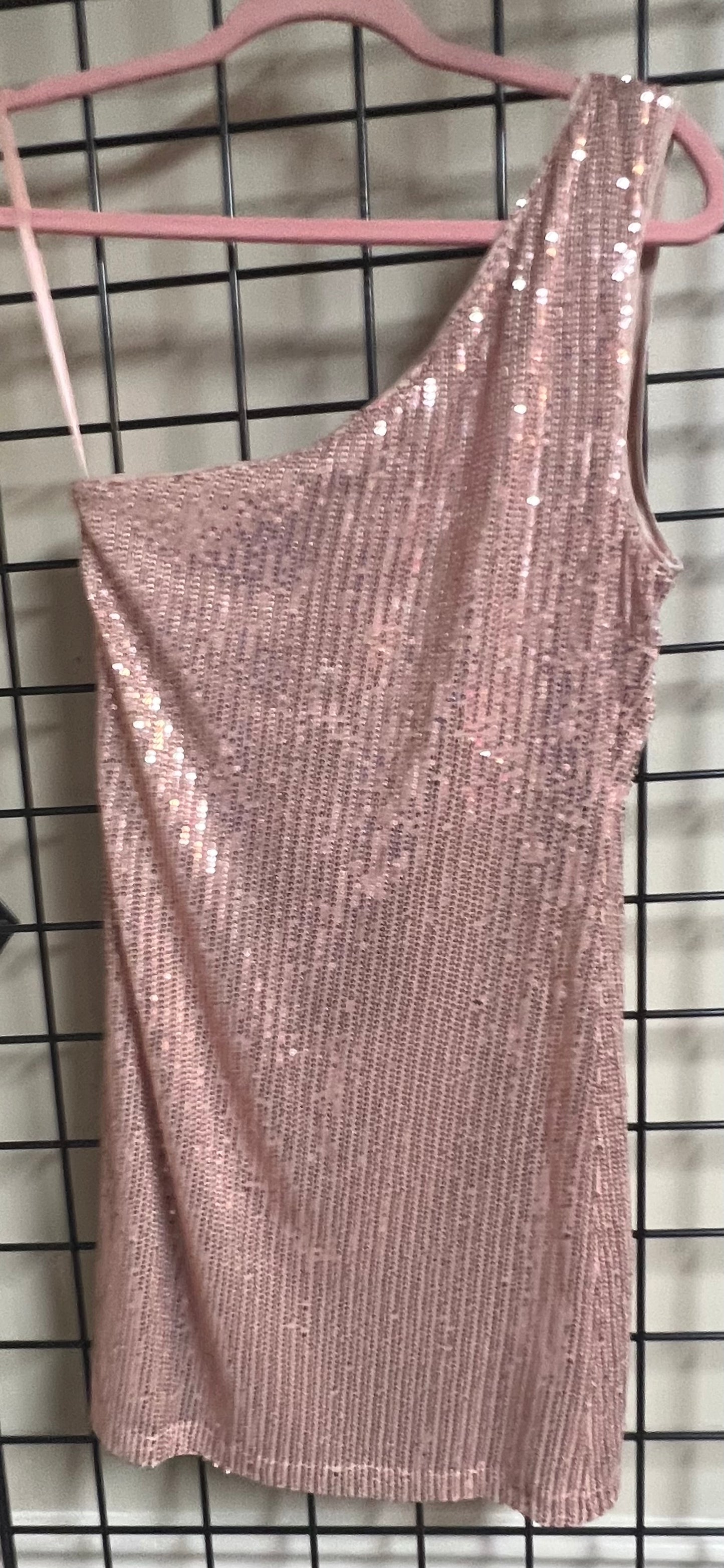 One Shoulder Sequin Mini Dress