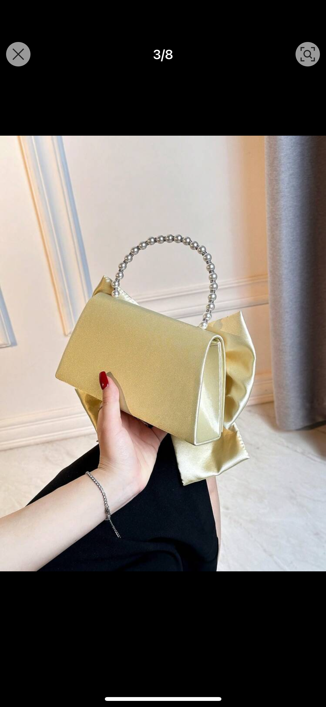 Pearl Handle Bow-Knot Clutch