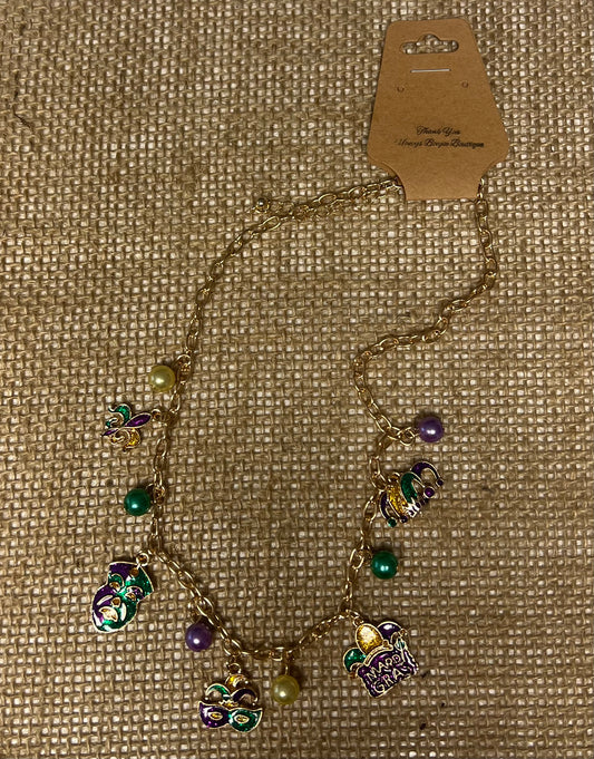 Mardi Gras Charm Necklace