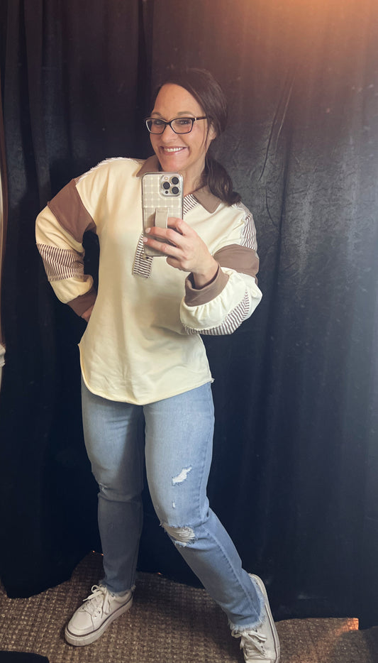 Color block Casual Knit Top
