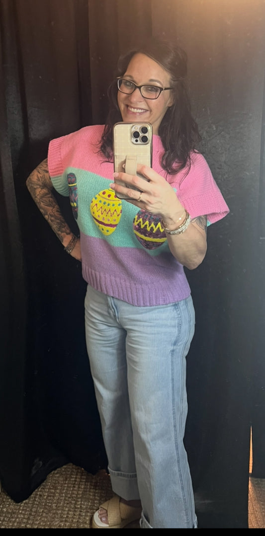 Easter Egg Sequin Sleeveless Sweater
