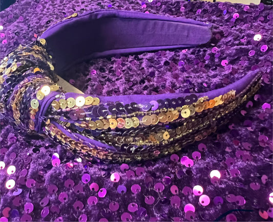 Sequin Purple/Gold Headband