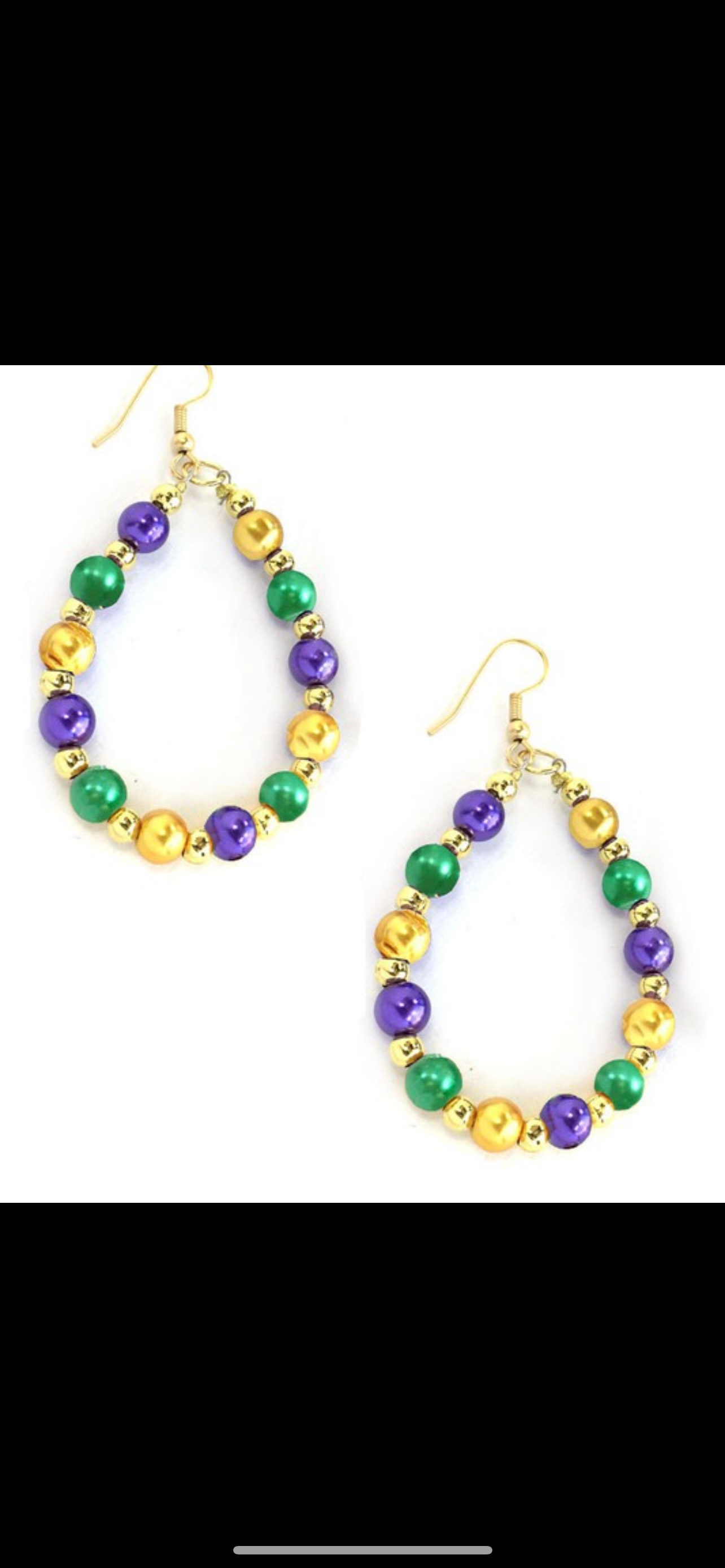 Mardi Gras Beaded Earrings