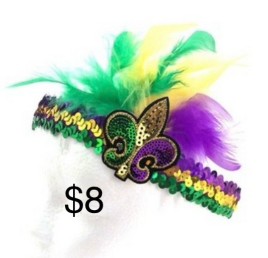 Feathered Mardi Gras Headband