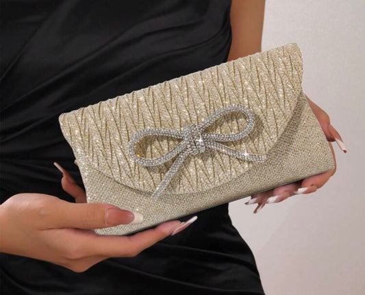 Glitter/Rhinestone Bow Clutch