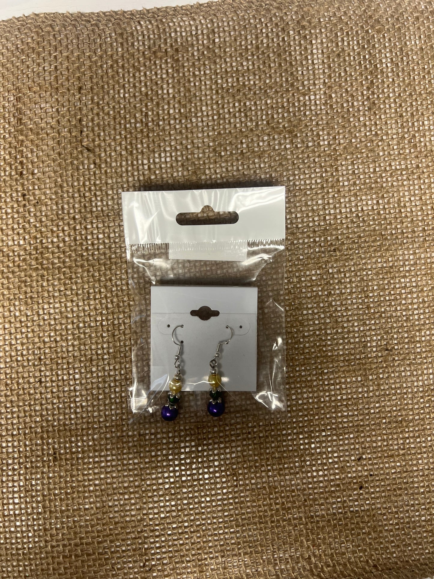 Mardi Gras Tear Drop Earrings