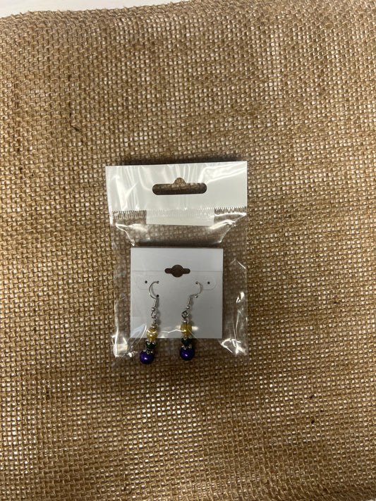 Mardi Gras Tear Drop Earrings