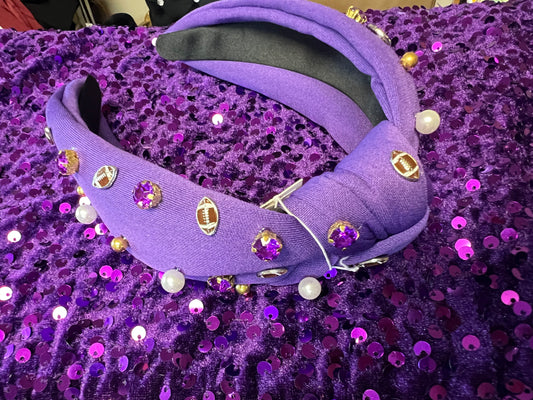 Football, Pearl, and Rhinestone Headband