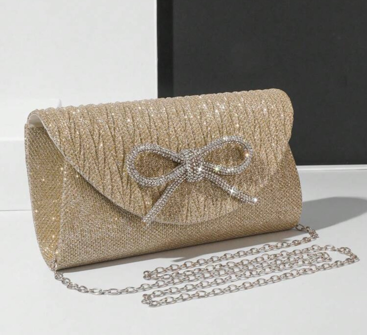Glitter/Rhinestone Bow Clutch