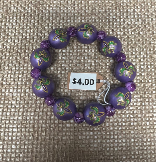 Stretch Mardi Gras Bracelet