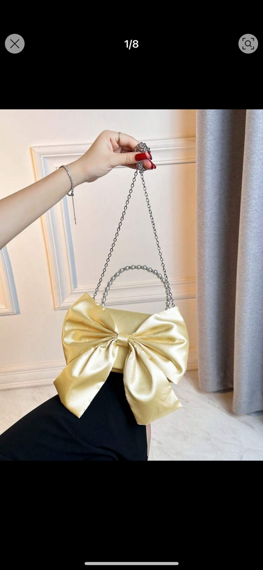 Pearl Handle Bow-Knot Clutch