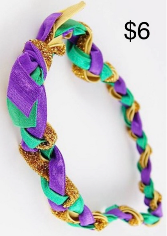 Braided Mardi Gras Headband