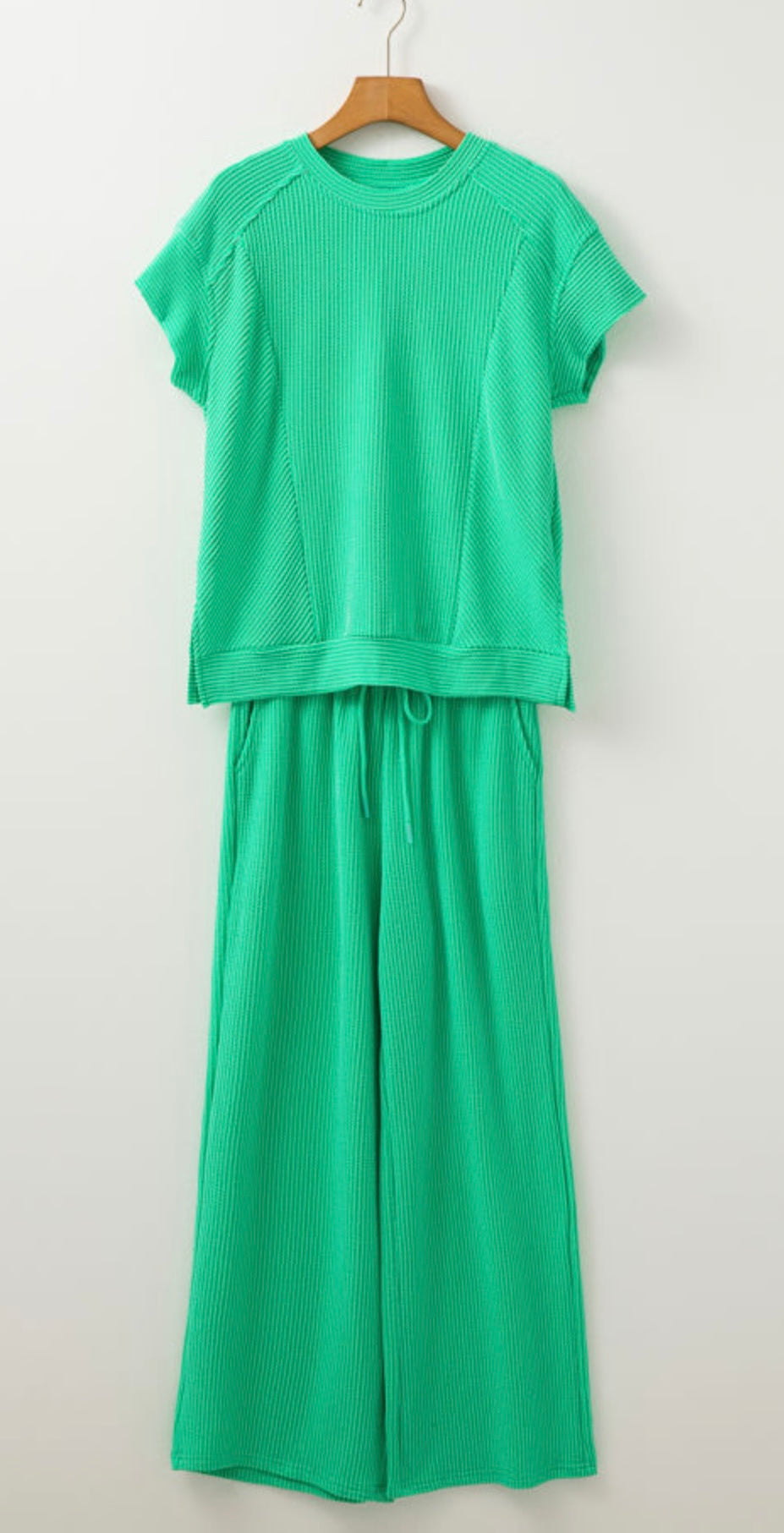 Corded Short Sleeve Pants Set