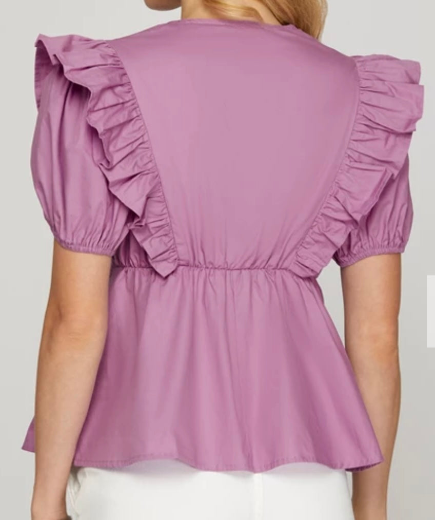 Short Sleeve Pintuck Top