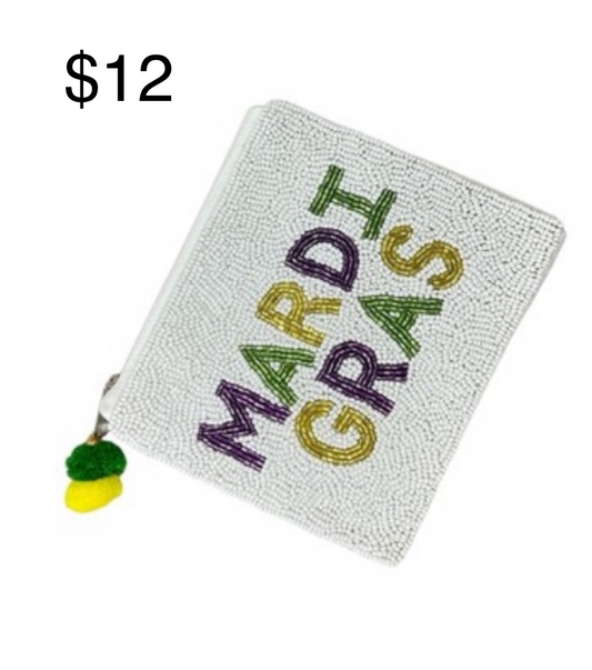 Beaded Mardi Gras Coin Purse