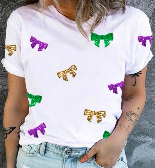 Plus-Sequin Crew Neck Top
