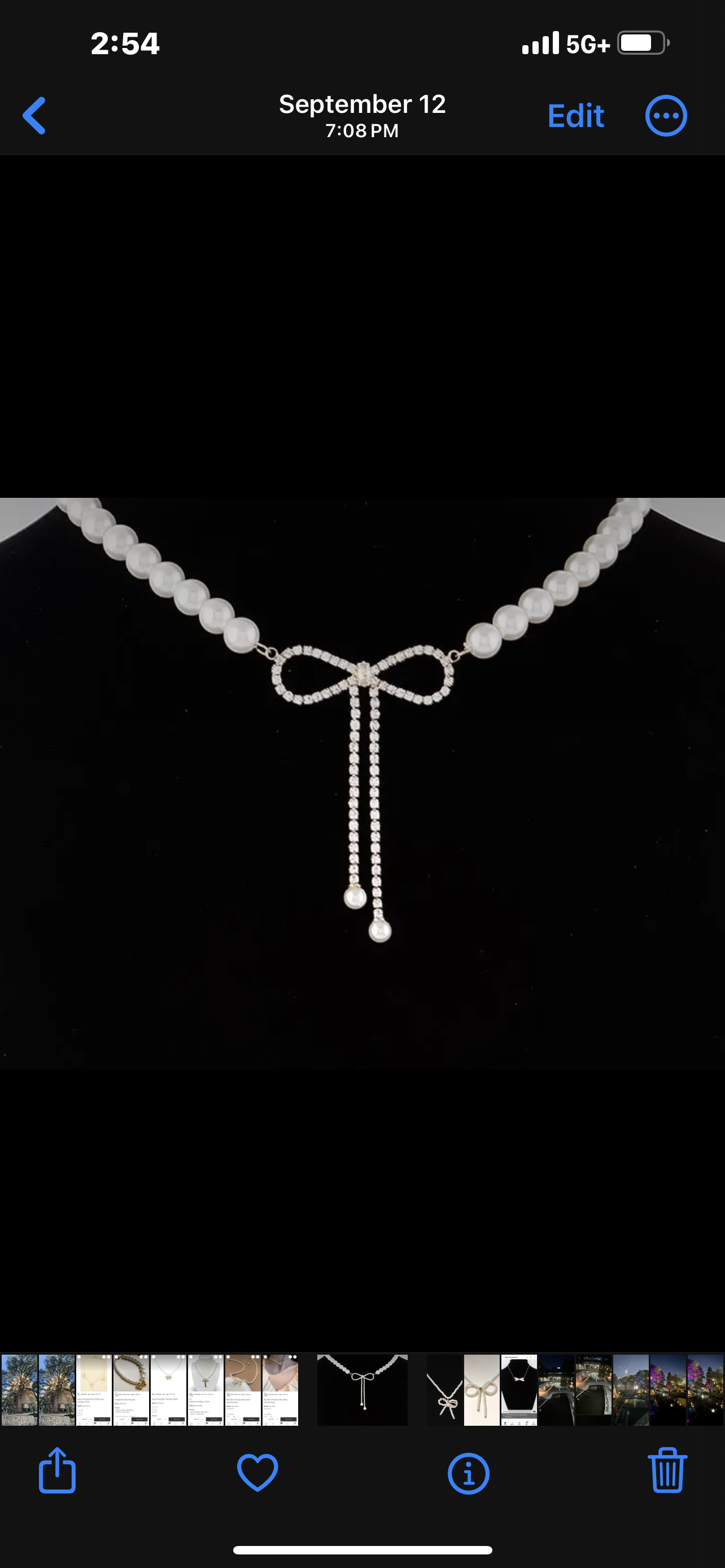 Pearl Jewel Bow Necklace