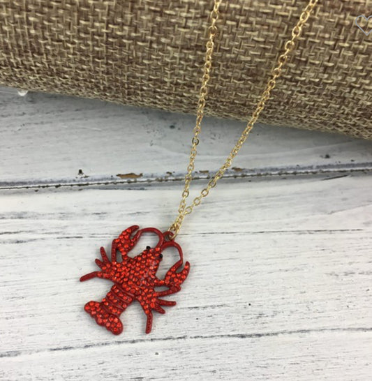 Crawfish Rhinestone Necklace