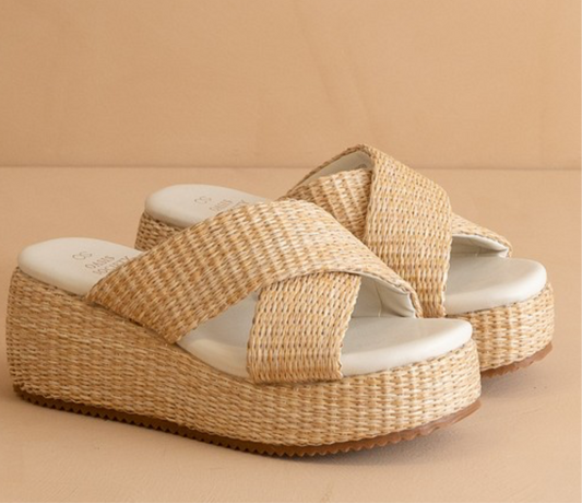 Raffia Platform Sandal