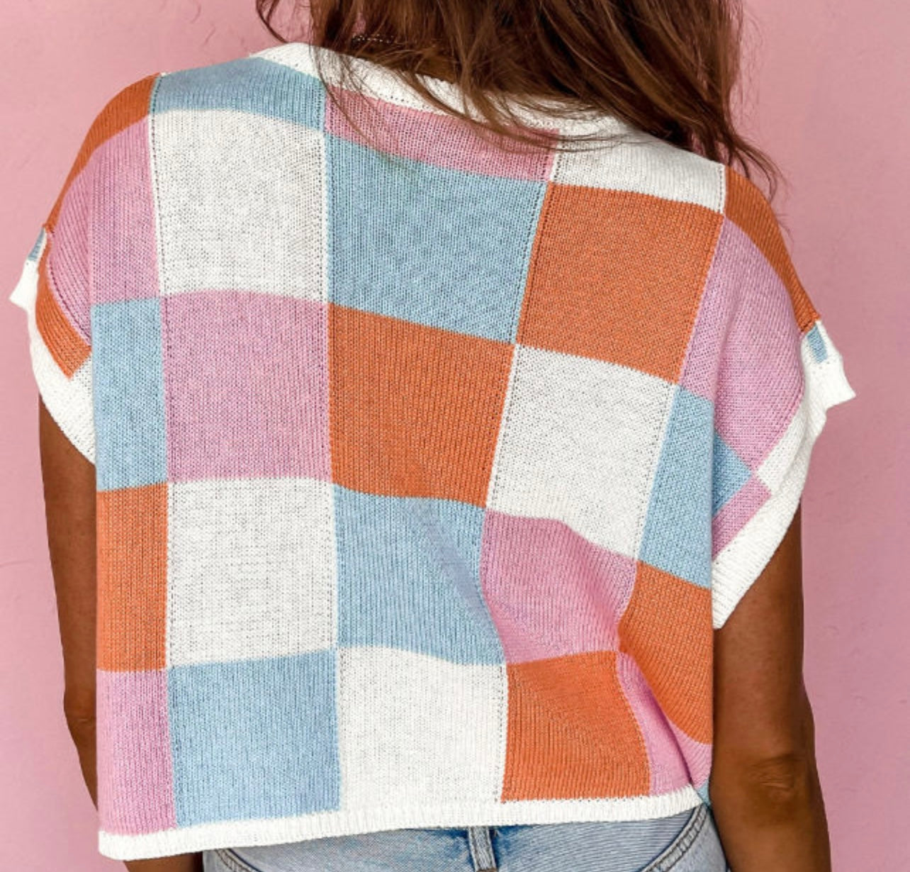 Spring Color Block Knit Top