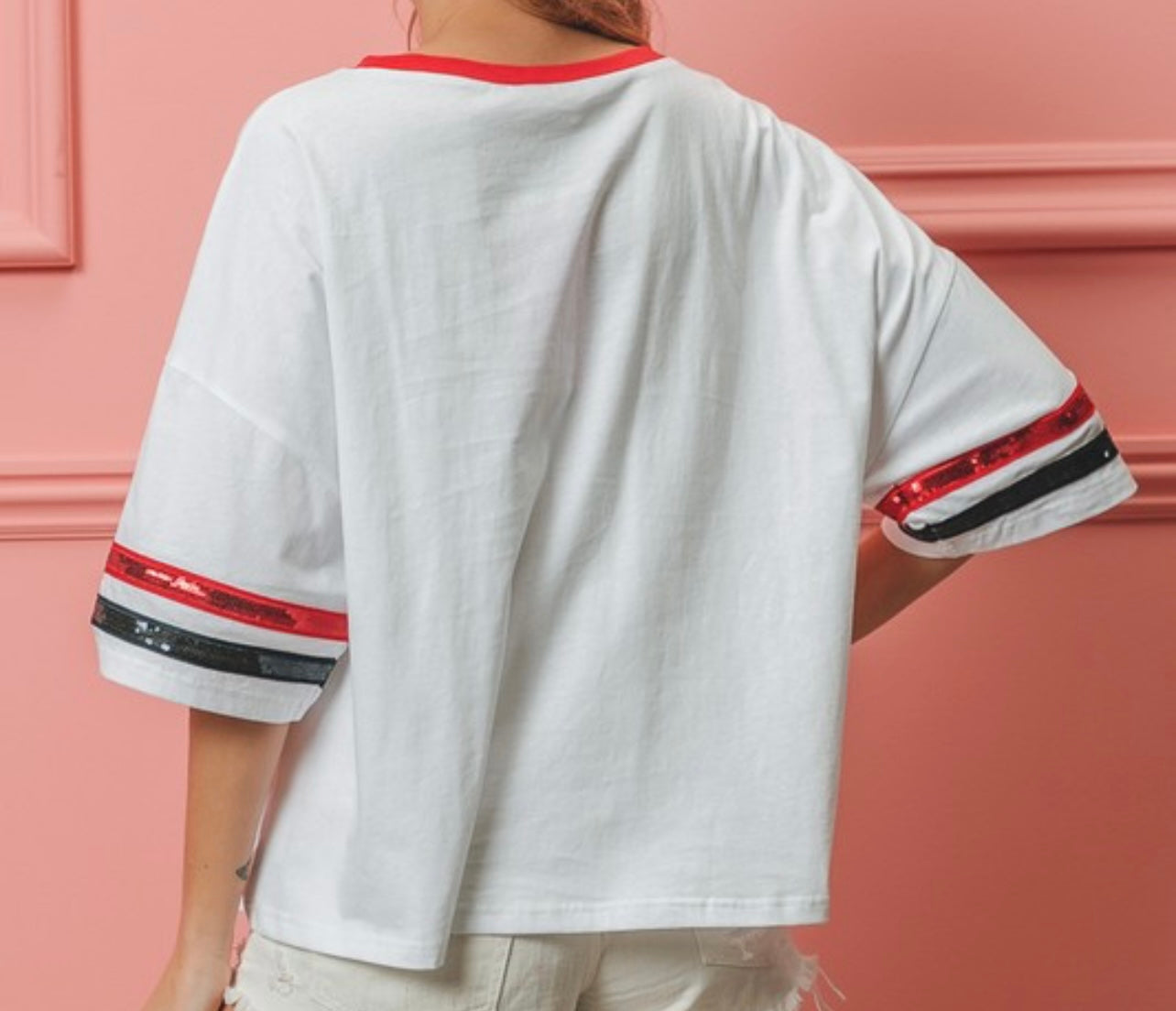 USA Sequin Patch Top