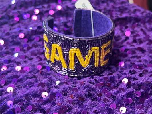 Beaded GameDay Cuff Bracelet