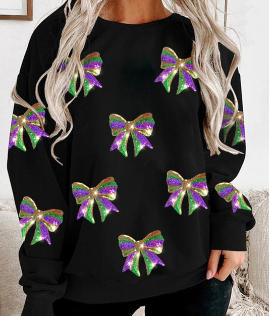 Sequin Bow Sweatshirt